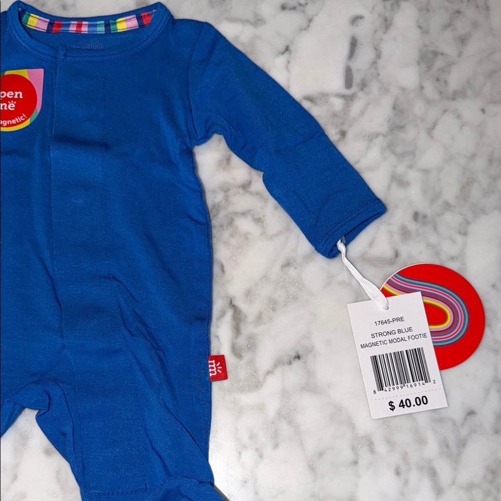 NWT Magnetic Me Modal Strong Blue Footie Preemie - Picture 6 of 6
